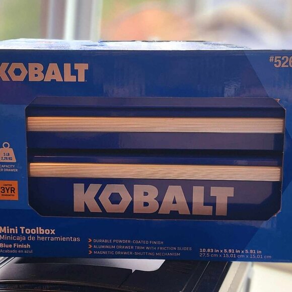 Kobalt Portable Mini Toolbox Blue Steel Tool Box - Picture 6 of 6
